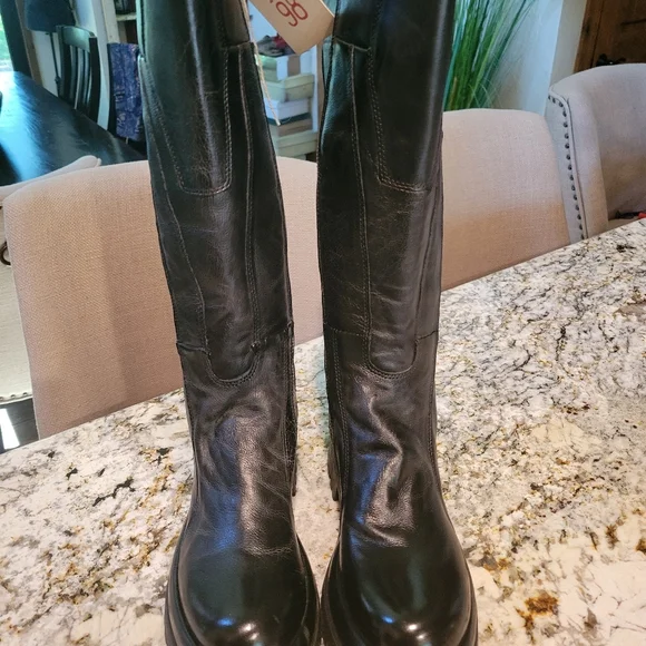 New A.S.98 DULCIE Black Knee-High Leather Boots 39 - Picture 6 of 10